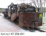 Узкоколейный путевой струг УПС1-50, Музей УЖД, Екатеринбург, Свердловская область (2020 год). Редакционное фото, фотограф Алексей Иванов / Фотобанк Лори