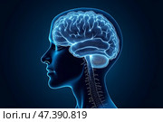 Абстрактное изображение мозга. Стоковое AI-изображение, AI-художник Анна Рогалева / Фотобанк Лори