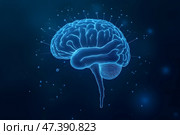 Абстрактное изображение мозга. Стоковое AI-изображение, AI-художник Анна Рогалева / Фотобанк Лори