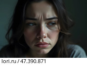 Грустная женщина. Стоковое AI-изображение, AI-художник Анна Рогалева / Фотобанк Лори