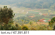 View from Lang Biang Mountain. Landscape at Mount Langbiang, place of excursions, central highlands near Dalat, Vietnam, Asia. Стоковое фото, фотограф Mikhail Davidovich / Фотобанк Лори