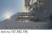 A chic city rooftop bar with panoramic city views, offering space for text placement atmosphere. Стоковое видео, видеограф Zita Khasanova / Фотобанк Лори