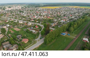 Aerial view Russian small town. Belarus. Voronovo. Стоковое фото, фотограф Mikhail Davidovich / Фотобанк Лори