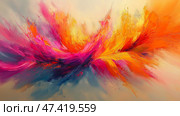 Vibrant abstract acrylic painting showcasing dynamic colors and movement. Яркая абстрактная акриловая живопись, демонстрирующая динамичные цвета и движение. Стоковое AI-изображение, AI-художник Katsiaryna Repich / Фотобанк Лори