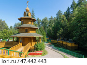 Часовня преподобного Серафима Саровского. Серафимовский источник, открытый преподобным Серафимом Саровским близ Дивеево (2024 год). Редакционное фото, фотограф Pukhov K / Фотобанк Лори