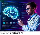 концепция искусственного интеллекта в медицине. Стоковое AI-изображение, AI-художник Руслан Лесков / Фотобанк Лори