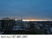 Вид на новый замок с башни старого замка в городе Гродно. Стоковое фото, фотограф Пучков Андрей Александрович / Фотобанк Лори