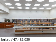 Reading room interior. Vyborg Library (2023 год). Редакционное фото, фотограф EugeneSergeev / Фотобанк Лори