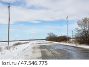 Зимняя дорога. Тюменская область. Стоковое фото, фотограф Александр Тараканов / Фотобанк Лори