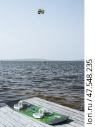 Кайтсерфинг на Черном море (2021 год). Редакционное фото, фотограф Людмила Карташова / Фотобанк Лори