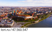 View from above of Wawel Castle, Krakow, Poland. Стоковое фото, фотограф Яков Филимонов / Фотобанк Лори