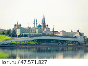 Picturesque view of the Kazan Kremlin and the Kazanka River. Russia (2022 год). Стоковое фото, фотограф Константин Лабунский / Фотобанк Лори