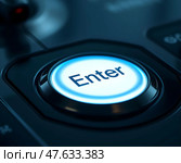 Кнопка Enter. Стоковое AI-изображение, AI-художник Boostport / Фотобанк Лори