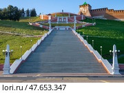 Раннее утро у Чкаловской лестницы. Нижний Новгород (2024 год). Стоковое фото, фотограф Анна Карасева / Фотобанк Лори