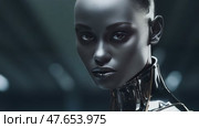 Portrait of a woman symbolically turning into virtual human, virtual character, or digital clone, using computer-generated from the real persona. AI artificial intelligence. Стоковое AI-видео, аниматор ALLA YURTAYEVA / Фотобанк Лори