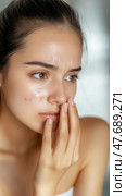 Концепция ухода за кожей Clear Skin для индустрии красоты и здоровья. Стоковое AI-изображение, AI-художник ФотоИнтеллект / Фотобанк Лори