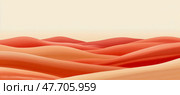 Abstract Coral Sandscape: Serene Rolling Hills in Warm Hues. Стоковое AI-изображение, AI-художник Данила Большаков / Фотобанк Лори