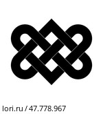 Asian knot or eternal knot. Стоковая иллюстрация, иллюстратор Мария Паина / Фотобанк Лори
