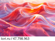 Abstract fluid waves in bright colors with smooth, glossy texture. Стоковое AI-изображение, AI-художник Алла Чесноковва / Фотобанк Лори