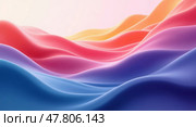 Vibrant flowing waves abstract art. Стоковое AI-изображение, AI-художник Андрей Бакусов / Фотобанк Лори