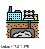 sequestration carbon color icon vector illustration. Стоковая иллюстрация, иллюстратор Vectorwin / Фотобанк Лори