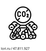 emission free engine carbon line icon vector illustration. Стоковая иллюстрация, иллюстратор Vectorwin / Фотобанк Лори