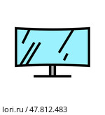 curved monitor color icon vector illustration. Стоковая иллюстрация, иллюстратор Vectorwin / Фотобанк Лори