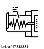 seismograph device line icon vector illustration. Стоковая иллюстрация, иллюстратор Vectorwin / Фотобанк Лори