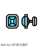 cufflinks jewelry fashion color icon vector illustration. Стоковая иллюстрация, иллюстратор Vectorwin / Фотобанк Лори