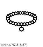 anklet jewelry fashion line icon vector illustration. Стоковая иллюстрация, иллюстратор Vectorwin / Фотобанк Лори
