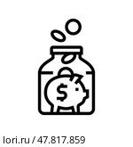 frugality minimalism lifestyle line icon vector illustration. Стоковая иллюстрация, иллюстратор Vectorwin / Фотобанк Лори