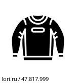 crewneck sweatshirt streetwear cloth fashion glyph icon vector illustration. Стоковая иллюстрация, иллюстратор Vectorwin / Фотобанк Лори