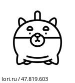 plushies kawaii line icon vector illustration. Стоковая иллюстрация, иллюстратор Vectorwin / Фотобанк Лори