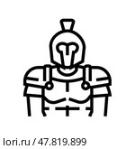 gladiator soldier roman greek line icon vector illustration. Стоковая иллюстрация, иллюстратор Vectorwin / Фотобанк Лори