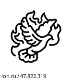 pentecost feast catholic holiday line icon vector illustration. Стоковая иллюстрация, иллюстратор Vectorwin / Фотобанк Лори