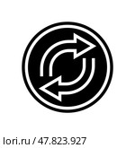 reversible product label caution glyph icon vector illustration. Стоковая иллюстрация, иллюстратор Vectorwin / Фотобанк Лори