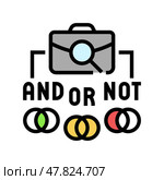 boolean search recruitment business work job color icon vector illustration. Стоковая иллюстрация, иллюстратор Vectorwin / Фотобанк Лори
