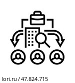 recruitment process outsourcing rpo line icon vector illustration. Стоковая иллюстрация, иллюстратор Vectorwin / Фотобанк Лори