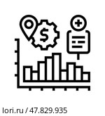 sales tracking business process line icon vector illustration. Стоковая иллюстрация, иллюстратор Vectorwin / Фотобанк Лори