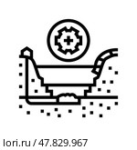 tailings management line icon vector illustration. Стоковая иллюстрация, иллюстратор Vectorwin / Фотобанк Лори
