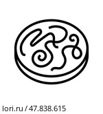 helminth worm parasite line icon vector illustration. Стоковая иллюстрация, иллюстратор Vectorwin / Фотобанк Лори