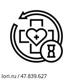 recovery cancer treatment line icon vector illustration. Стоковая иллюстрация, иллюстратор Vectorwin / Фотобанк Лори