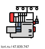 serger machine dressmaking fashion color icon vector illustration. Стоковая иллюстрация, иллюстратор Vectorwin / Фотобанк Лори