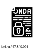 confidentiality agreement corporate law glyph icon vector illustration. Стоковая иллюстрация, иллюстратор Vectorwin / Фотобанк Лори