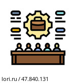 shareholder meeting corporate law color icon vector illustration. Стоковая иллюстрация, иллюстратор Vectorwin / Фотобанк Лори