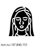 relief woman expression glyph icon vector illustration. Стоковая иллюстрация, иллюстратор Vectorwin / Фотобанк Лори