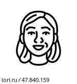admiration woman expression line icon vector illustration. Стоковая иллюстрация, иллюстратор Vectorwin / Фотобанк Лори