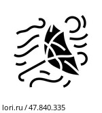 wind gusts hurricane disaster glyph icon vector illustration. Стоковая иллюстрация, иллюстратор Vectorwin / Фотобанк Лори
