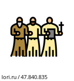 religious procession byzantine color icon vector illustration. Стоковая иллюстрация, иллюстратор Vectorwin / Фотобанк Лори