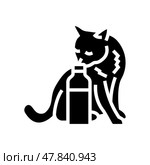 milk bottle cat breeding glyph icon vector illustration. Стоковая иллюстрация, иллюстратор Vectorwin / Фотобанк Лори